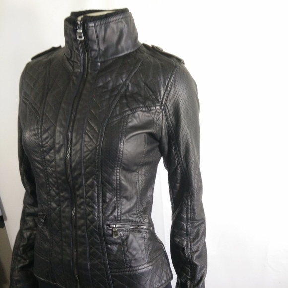 Guess Jackets & Blazers - GUESS Los Angeles Faux Leather Biker Jacket Size S